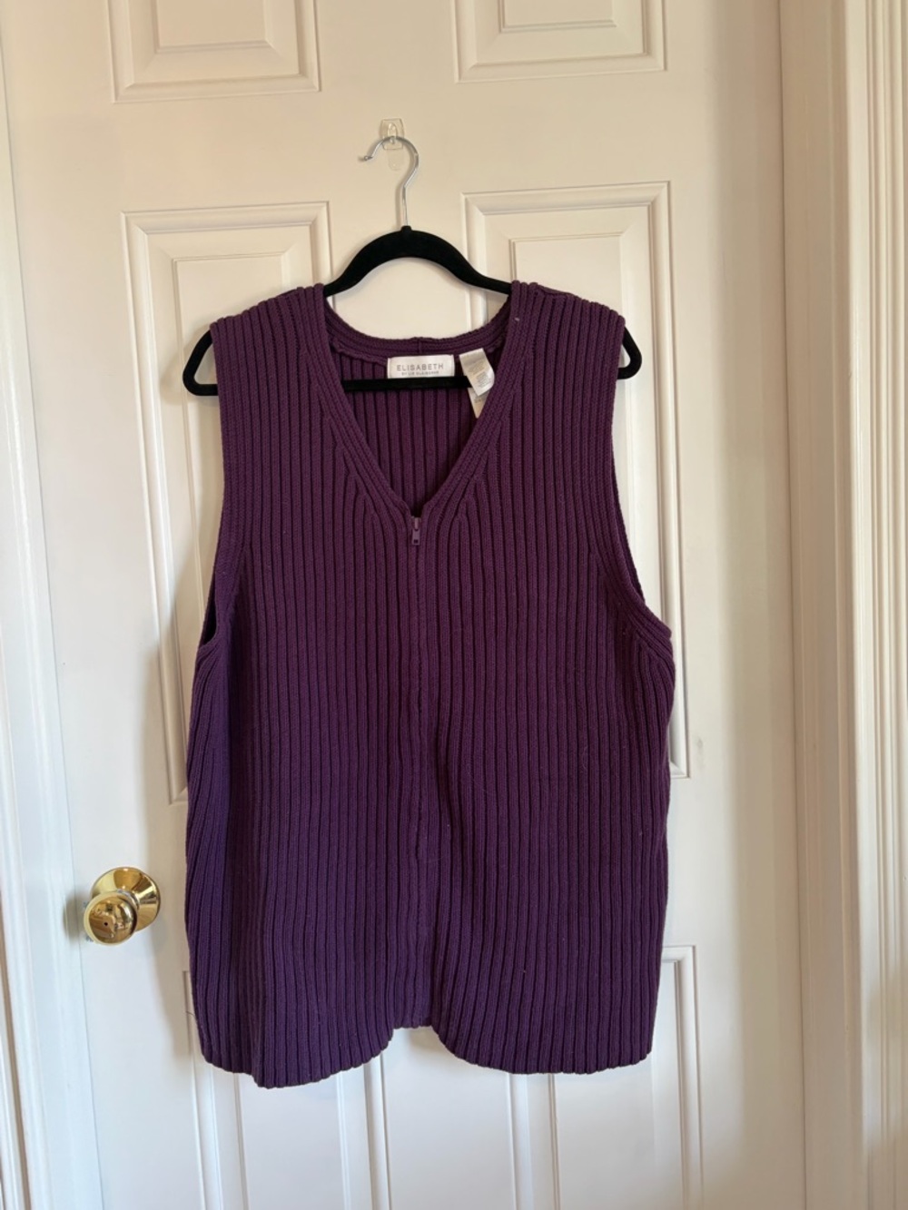 Liz Claiborne Purple Ribbed Knit Sleeveless Top